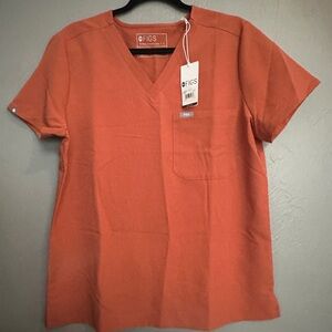 Figs Catarina one pocket top L. Terracotta
